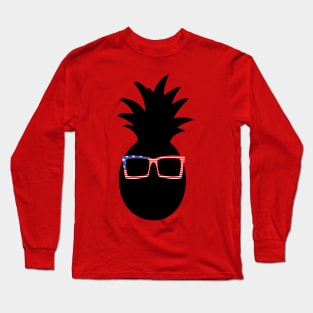 Pineapple man- us flag glasses Long Sleeve T-Shirt